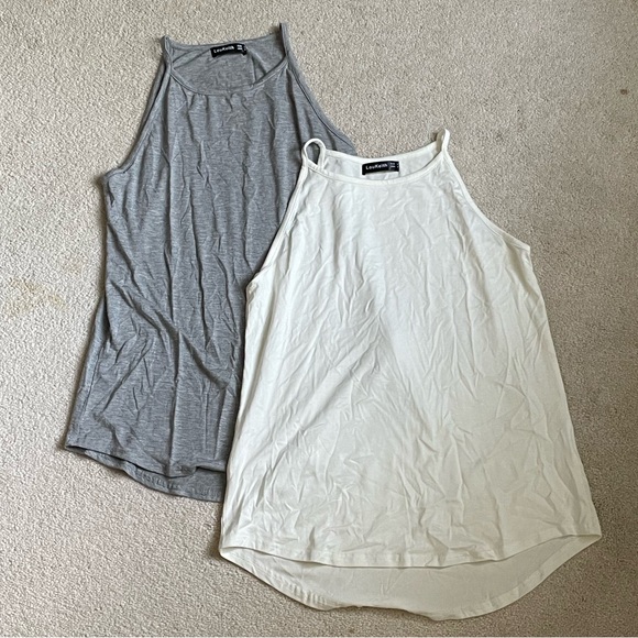 Two Tank Tops Gray and White - Picture 1 of 4
